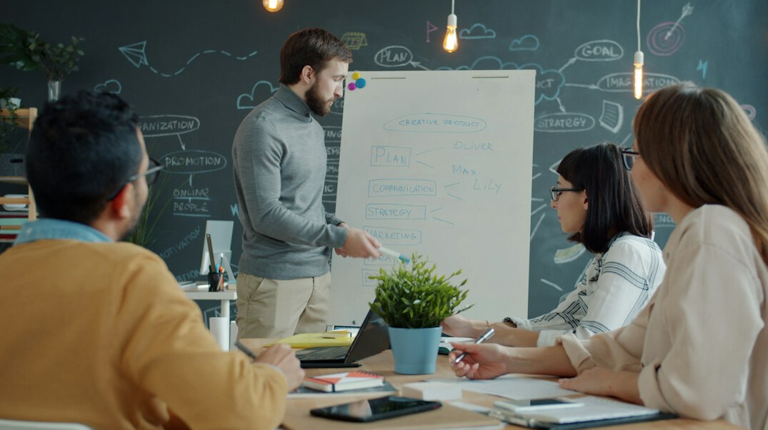 woman presenting in meeting