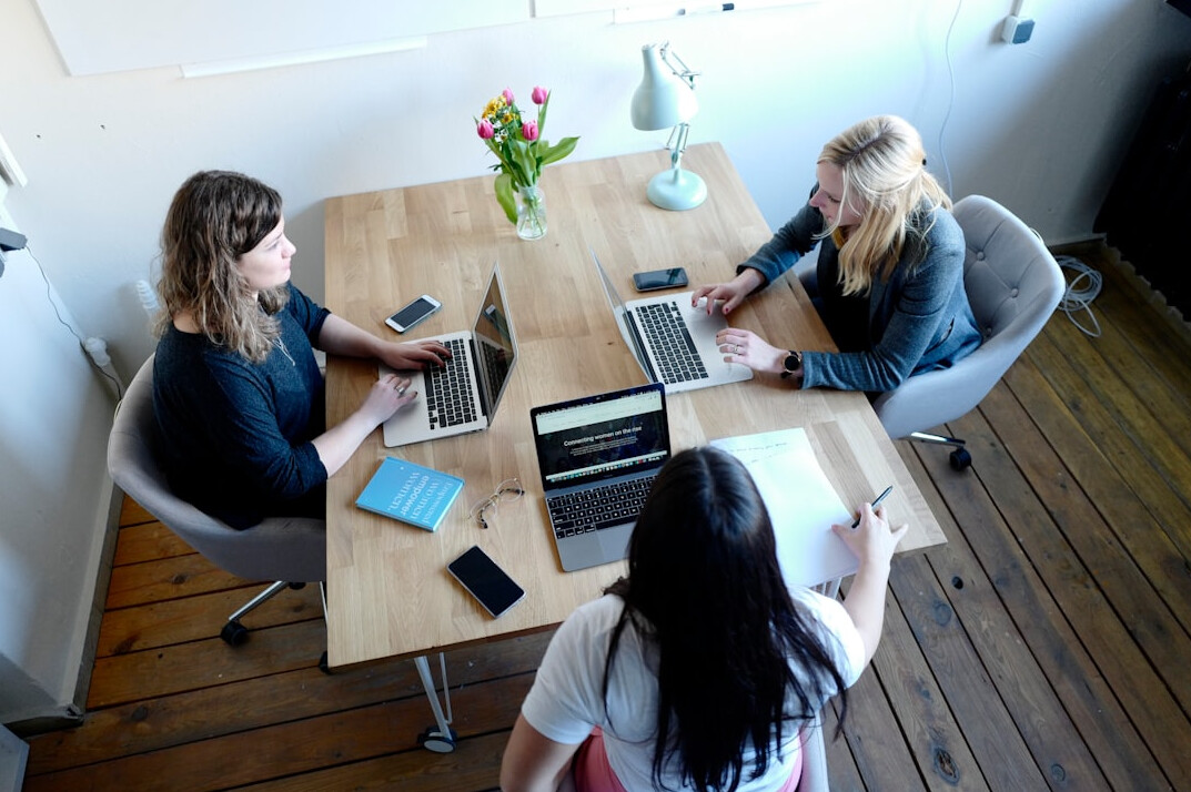team discussion in office